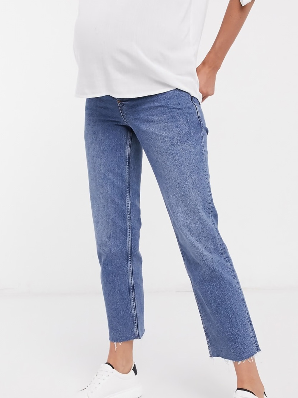 ASOS DESIGN Maternity high rise stretch crop kick flare jeans
